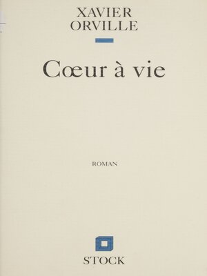 cover image of Cœur à vie